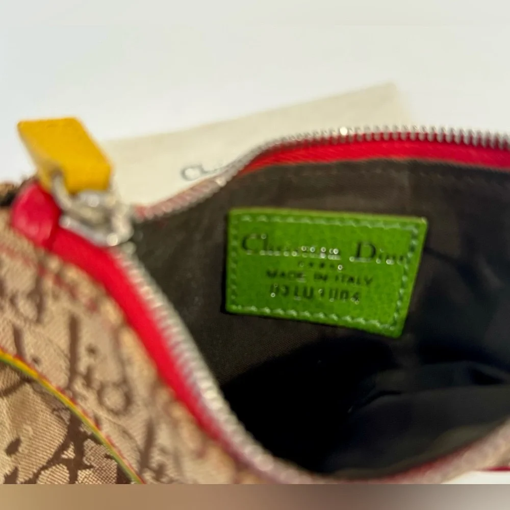 Never used Dior Diorissimo Rasta Saddle Coin Pouch/Purse - Picture 3 of 6